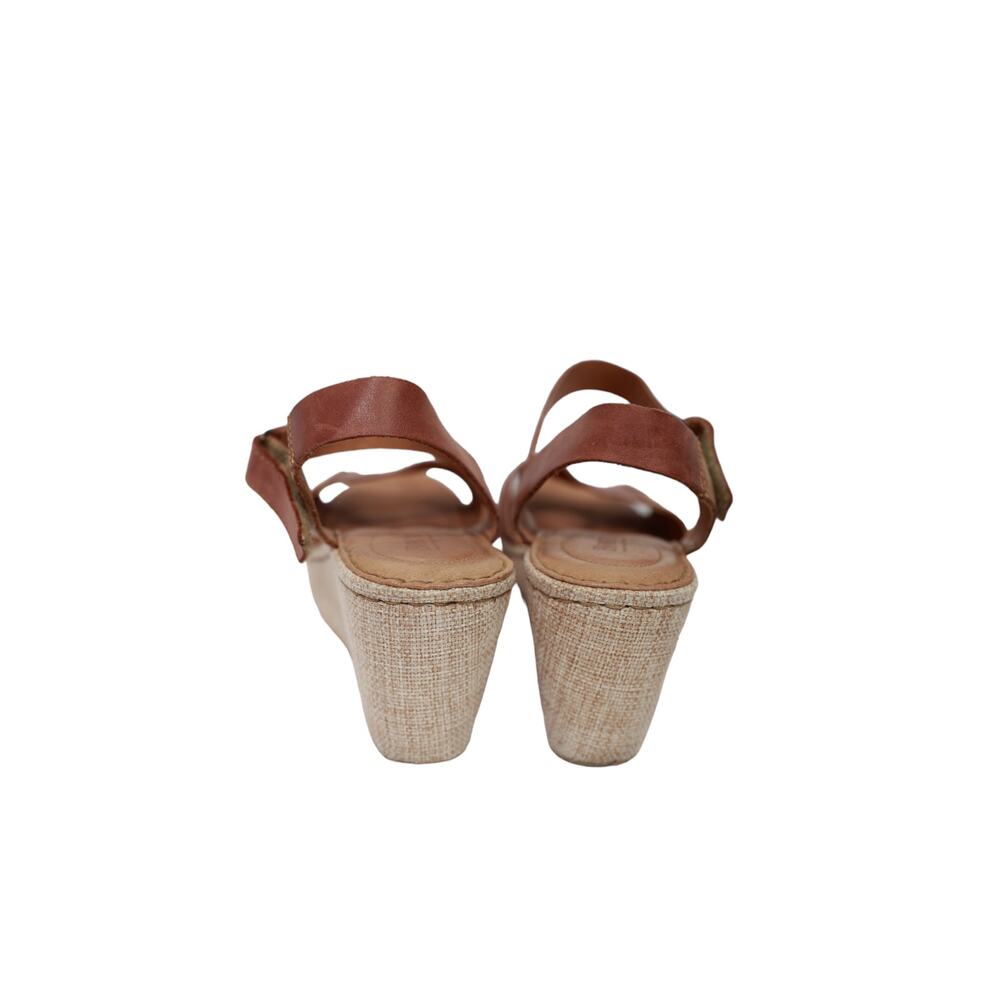 BORN‎ NECTAR RUST NATURAL LEATHER WEDGE SANDALS US 9M EUR 40 - Picture 7 of 8